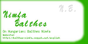 nimfa balthes business card